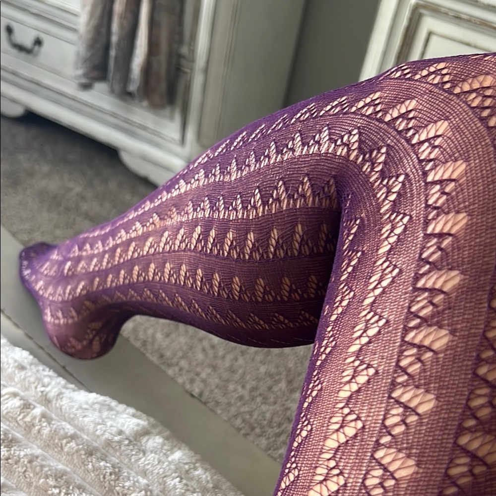 Wolford Elegant Purple Lace net Tights